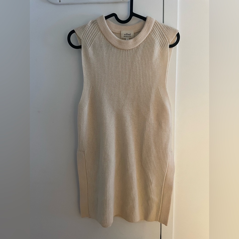 Wilfred Cream Knit Sleeveless Top